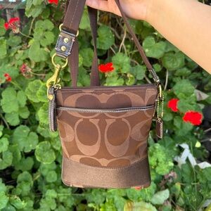 Coach Signature Brown Crossbody Bag